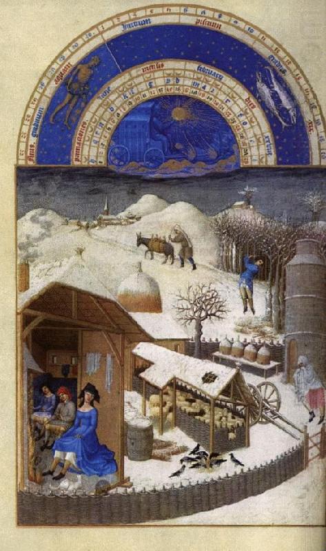 LIMBOURG brothers Les trs riches heures du Duc de Berry: Fevrier (February) sef china oil painting image